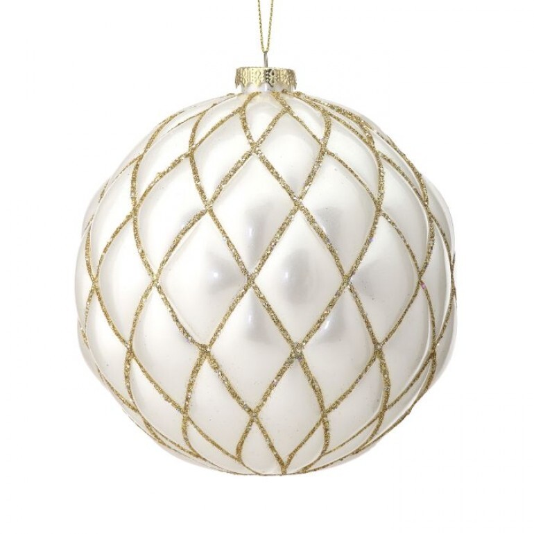150MM MATT GLITTER NET VP BALL ORNAMENT