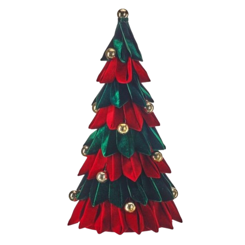 21" VELVET LOOP TREE W/ORNAMENTS