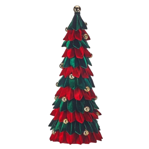 28" VELVET LOOP TREE W/ORNAMENTS