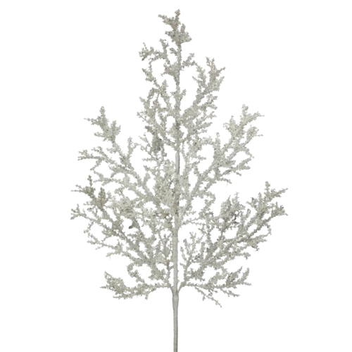 27" TINSEL CEDAR SPRAY WHT