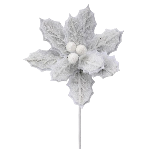 24" FROSTING EDGE POINSETTIA - WHITE