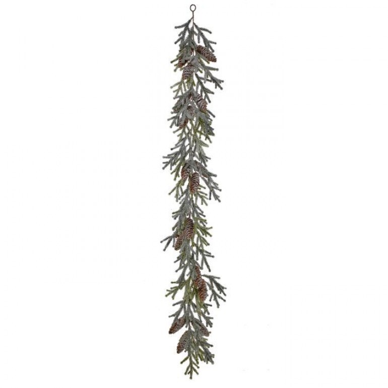 48" MINI SNOWY PINE GARLAND W/CONE 
