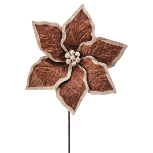 24" "FAUX" LEATHER POINSETTIA STEM