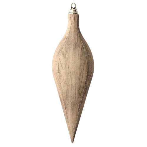 16" FABRIC WOOD TONE FINIAL ORNAMENT
