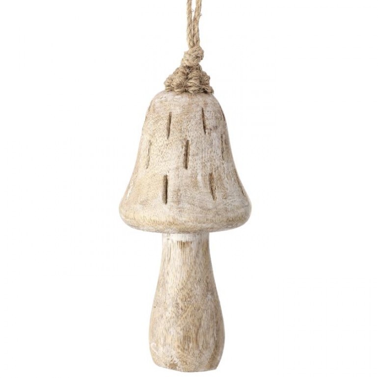 4.5" MANGO WOOD MUSHROOM ORNAMENT