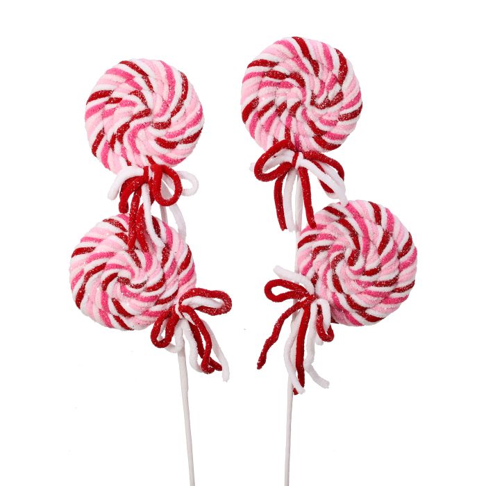 21" CHENILLE GLITTER LOLLIPOP SPRAY