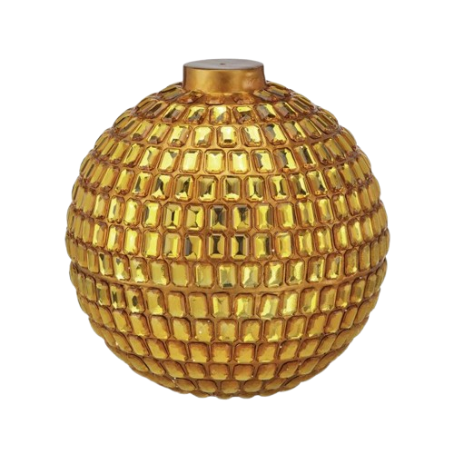 20" MGO OUTDOOR BALL ORNAMENT W/JEWELS - GOLD