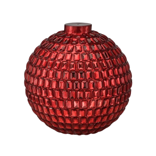 20" MGO OUTDOOR BALL ORNAMENT W/JEWELS - RED 