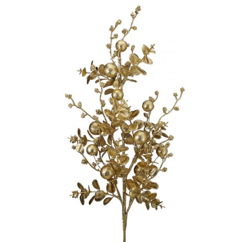30" GLITTER EUCALYPTUS AND BALL SPRAY