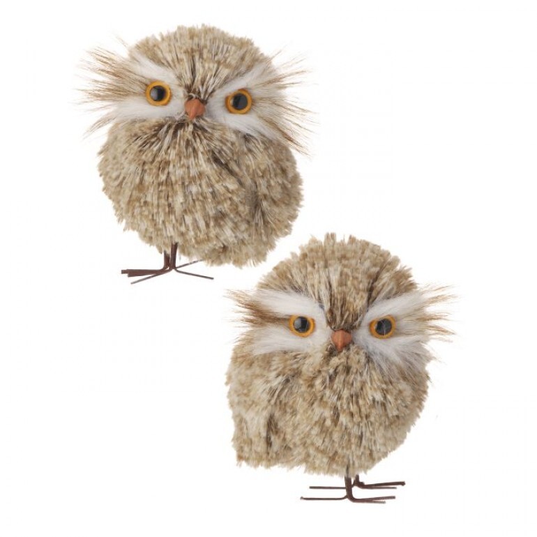 5.5" WINTER CHALET OWL  ORNAMENT 2/AST