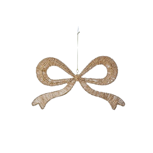 16" JEWEL/WIRE GIFT BOW - CHAMPAGNE