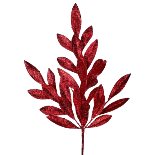 20"SEQUIN GLITTER LAUREL SPRAY - RED