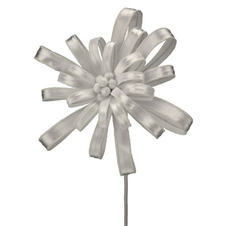 19" GLIITER EDGE PETAL BLOSSOM STEM - WHITE