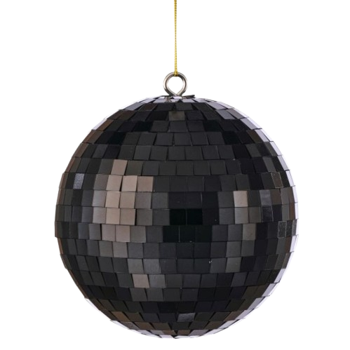 6" DISCO MIRROR BALL ORNAMENT - BLACK 