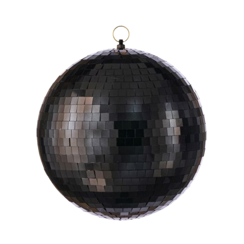 9" DISCO MIRROR BALL ORNAMENT  - BLACK 