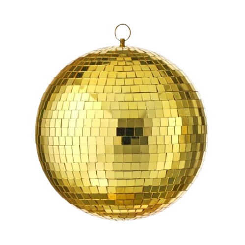 9" DISCO MIRROR BALL ORNAMENT  - CHAMPAGNE