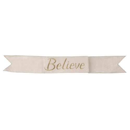 6"X44" VELVET " BELIEVE" BANNER