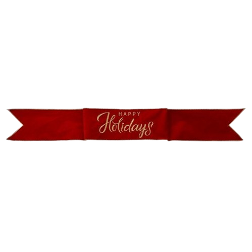 6"X44"VELVET "HAPPY HOLIDAYS" BANNER