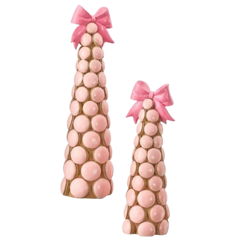 13`` RESIN MACAROON TREE W/BOW SE - INDIVIDUAL 