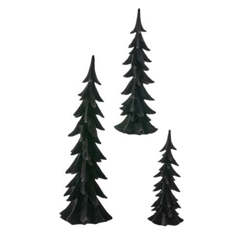10`` RESIN FLOCKED TREE - INDIVIDUAL - BLACK