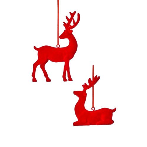 5.5` RESIN FLOCKED DEER - INDIVIDUAL