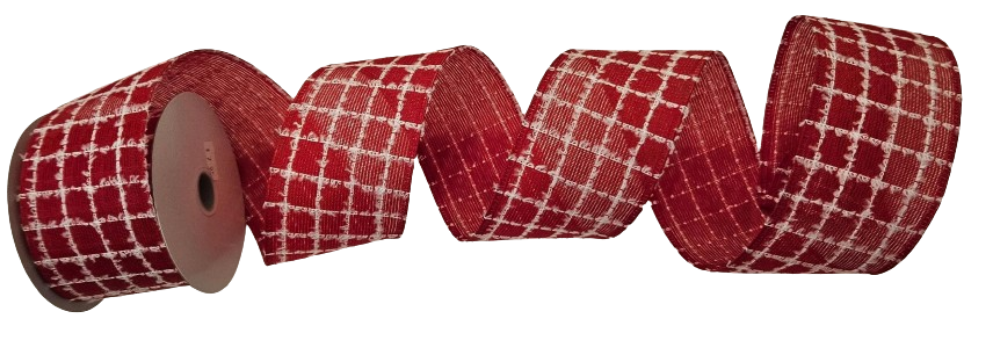 CINTA CUADROS ROJO 2.5¨X10Y