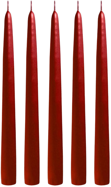 10" RED TAPERED CANDLE 12/BOX