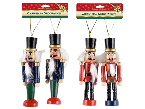 2PK 4.72IN XMAS WOODEN NUTCRACKERS.
