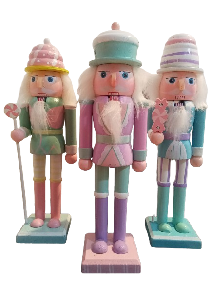 9IN XMAS WOODEN CANDY SHOP NUTCRACKER.