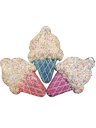 10.25IN X 6.7IN XMAS CANDY SHOP ORNAMENT - DIE-CUT IRIDESCENT ICE CREAM W/SPRINKLES. 