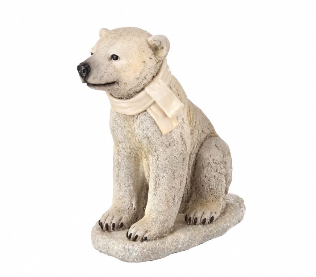 16.5"T RESIN OUTDOOR SITTING BABY POLAR BEAR" N.C 