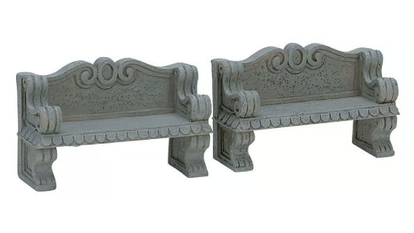 STONE BENCH, SET OF 2