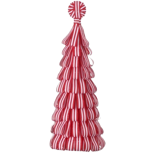 14" FROSTED PEPPERMINT LOOP TREE