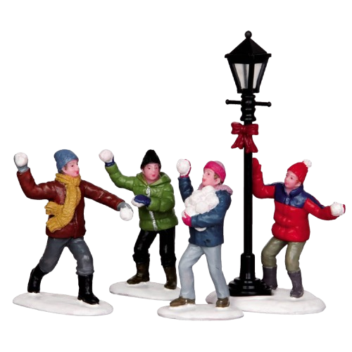SNOWBALL FIGHT!, SET OF 4