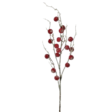 36"ICED JUMBO BERRY SPRAY RED