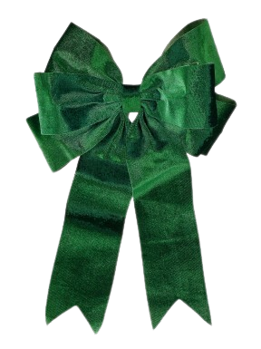 14"VELVET PREMADE BOW W/DOVE TAIL GREEN