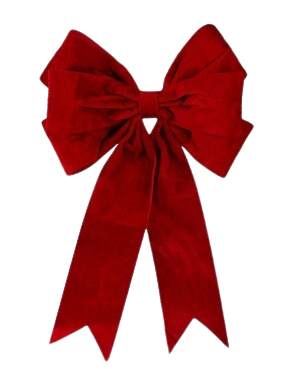 14"VELVET PREMADE BOW W/DOVE TAIL RED