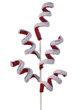 21"FROSTED PEPPERMINT CURLY SPRAY X5 RDWH