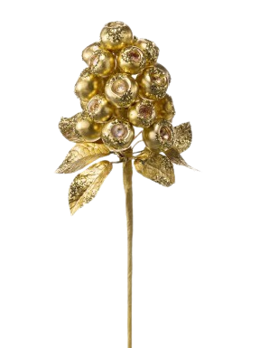 12"GILDED BERRY SPRAY GOLD