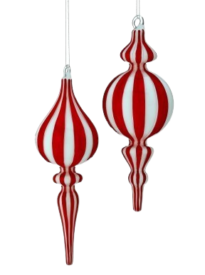 8.5-9"GLS PEPPERMINT FINIAL 