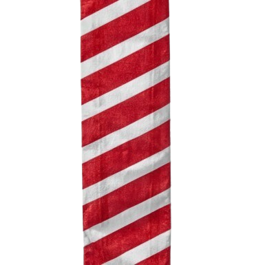 72"WIRED VLVT PEPPERMINT GARLAND RIBBON 