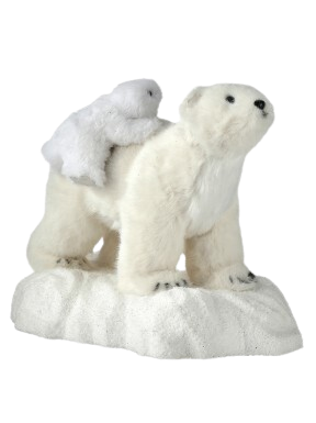 14.5"POLOR BEAR W/BABY ON ICE FLOE