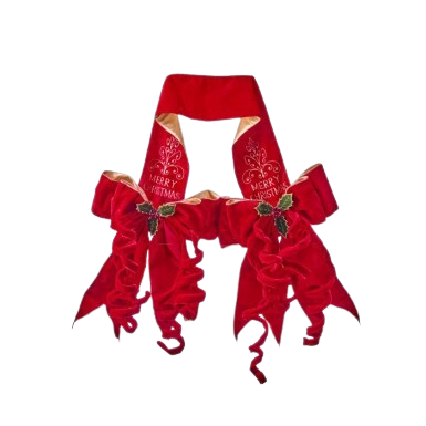 70"DOUBLE SIDED VELVET MERRY XMAS DOOR BOWS RDGG