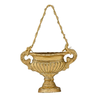 6"RESIN GILDED URN ORNAMENT GOLD