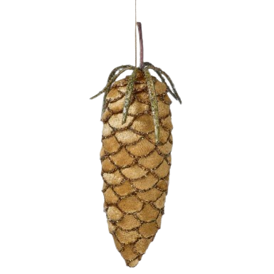 6.5"VELVET PINECONE ORNAMENT - COPP