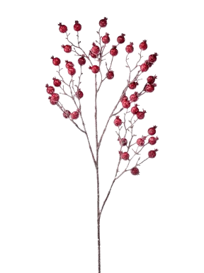 38"WP ICED CROWN BERRY SPRAY RED