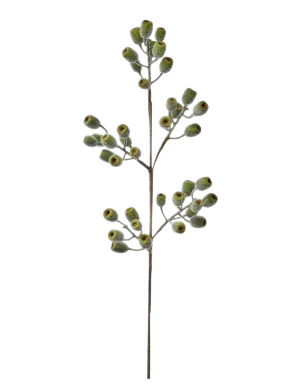 33.5"BEADED GLITTER ROSEHIP SPRAY GRN