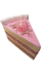 PASTEL EN TROZOS CON PEDRERIA CELESTE / ROSADO