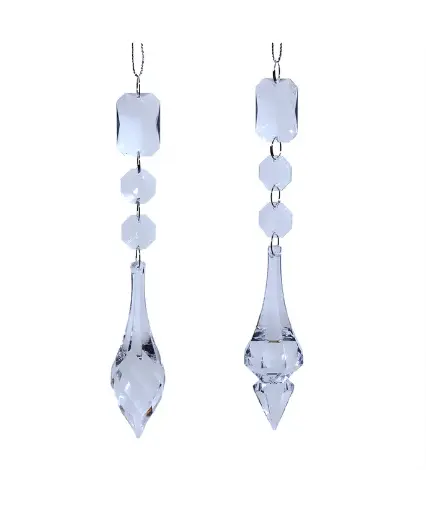[T3503] 6.25´´ACRYLIC CLEAR DANGLE ORN INDIVIDUAL