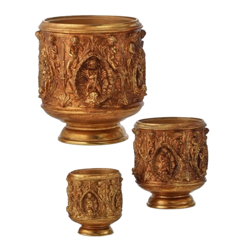 [MTX73118P] 5" RESIN ORNATE CHERUB POT INDIVIDUAL PEQUEÑO